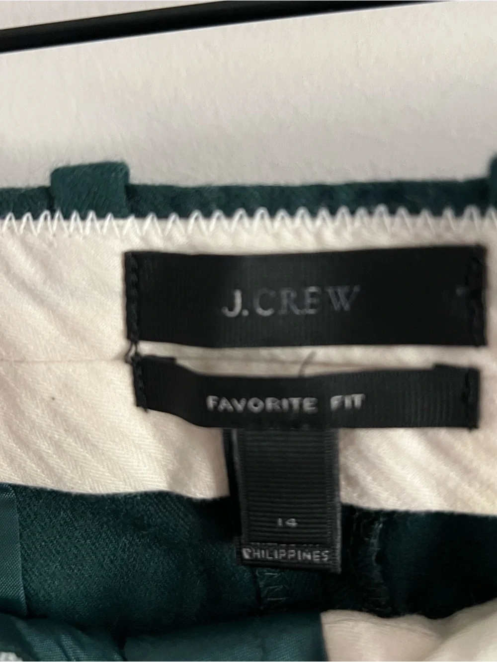 J.Crew 100% Wool Dress Pants Size 14 Green Straight Leg Career Office